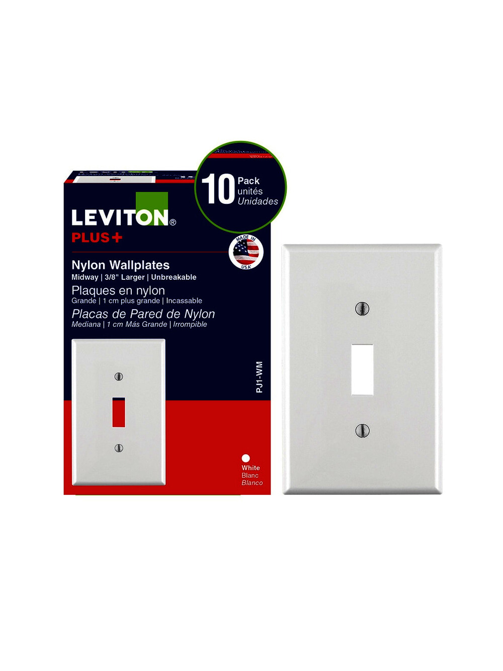 Leviton 1-Gang Midway Toggle Switch Wall Plate White
